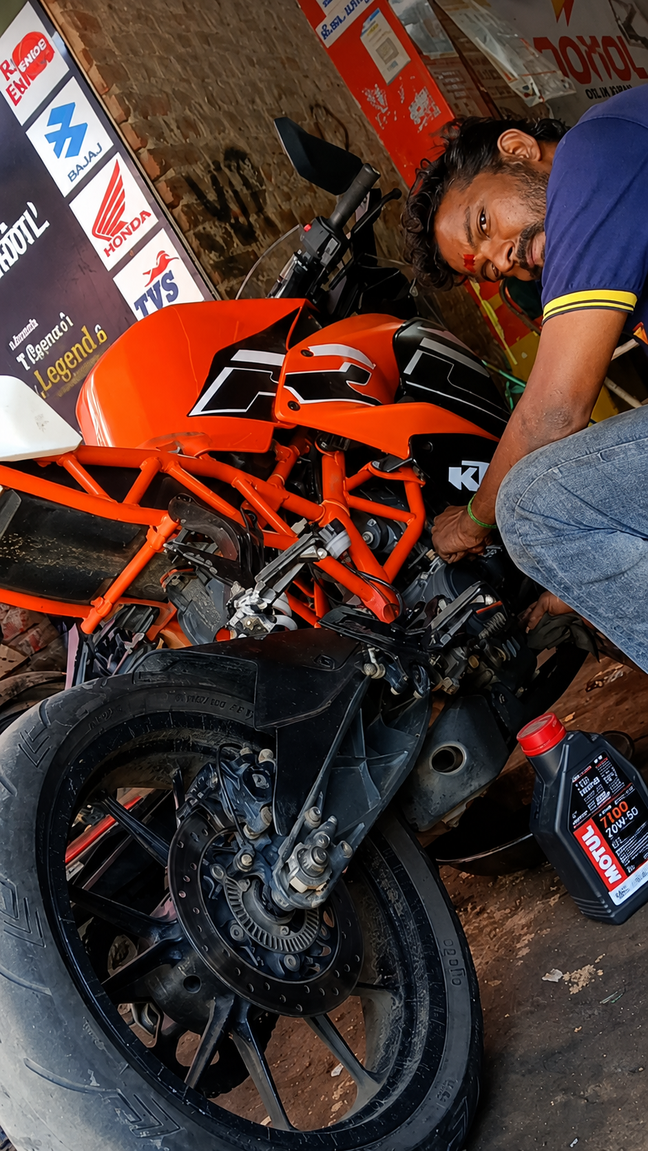 Black motorcycle engine — close-up detail